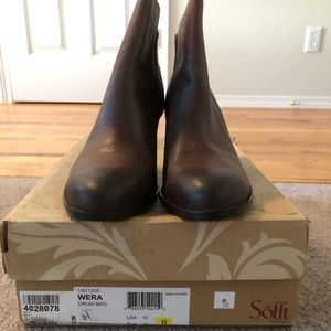 Söfft Brown Leather Heeled Booties